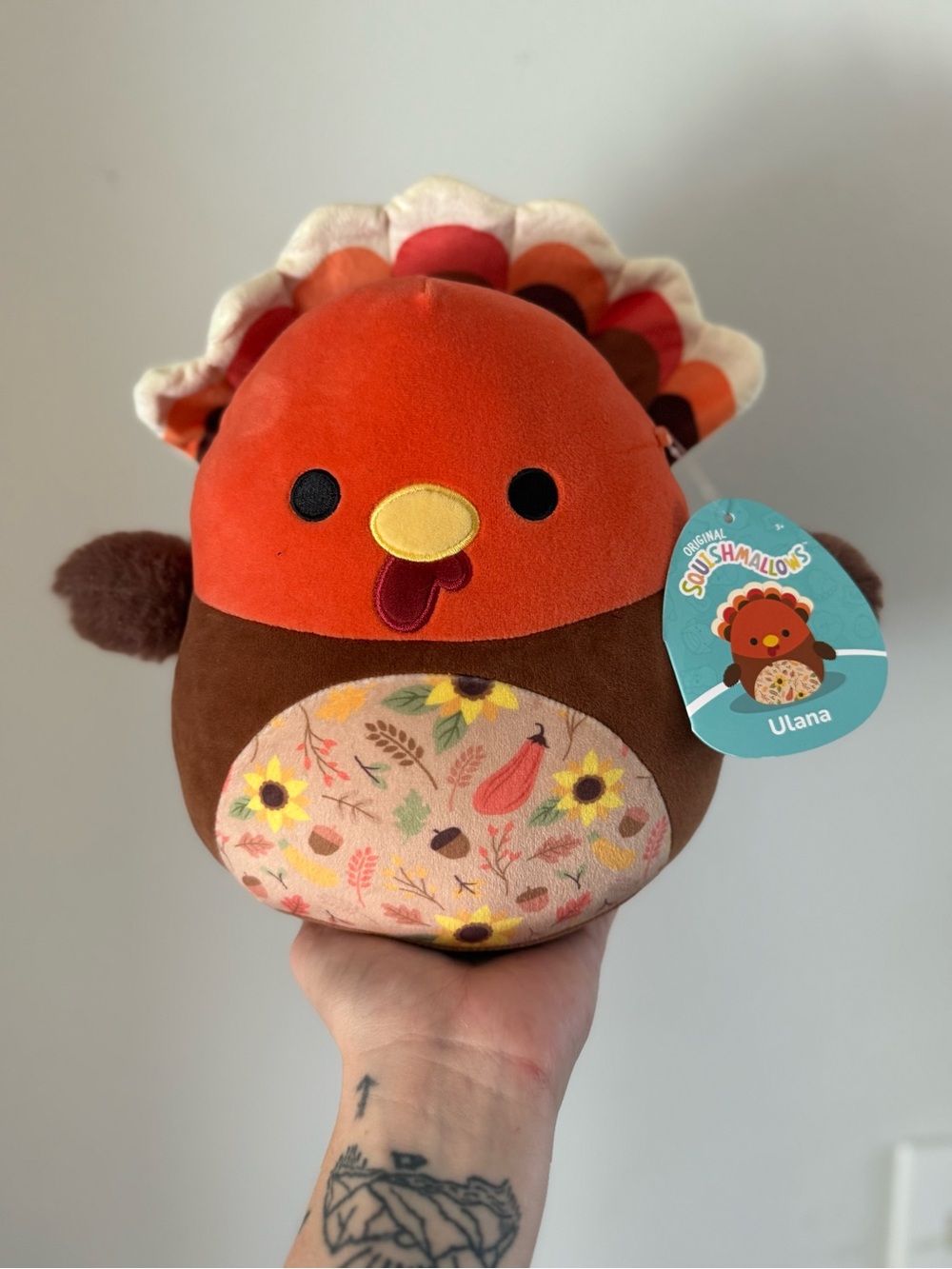 Squishmallows Ulana Turkey Plush - Orange, Brown & Cream